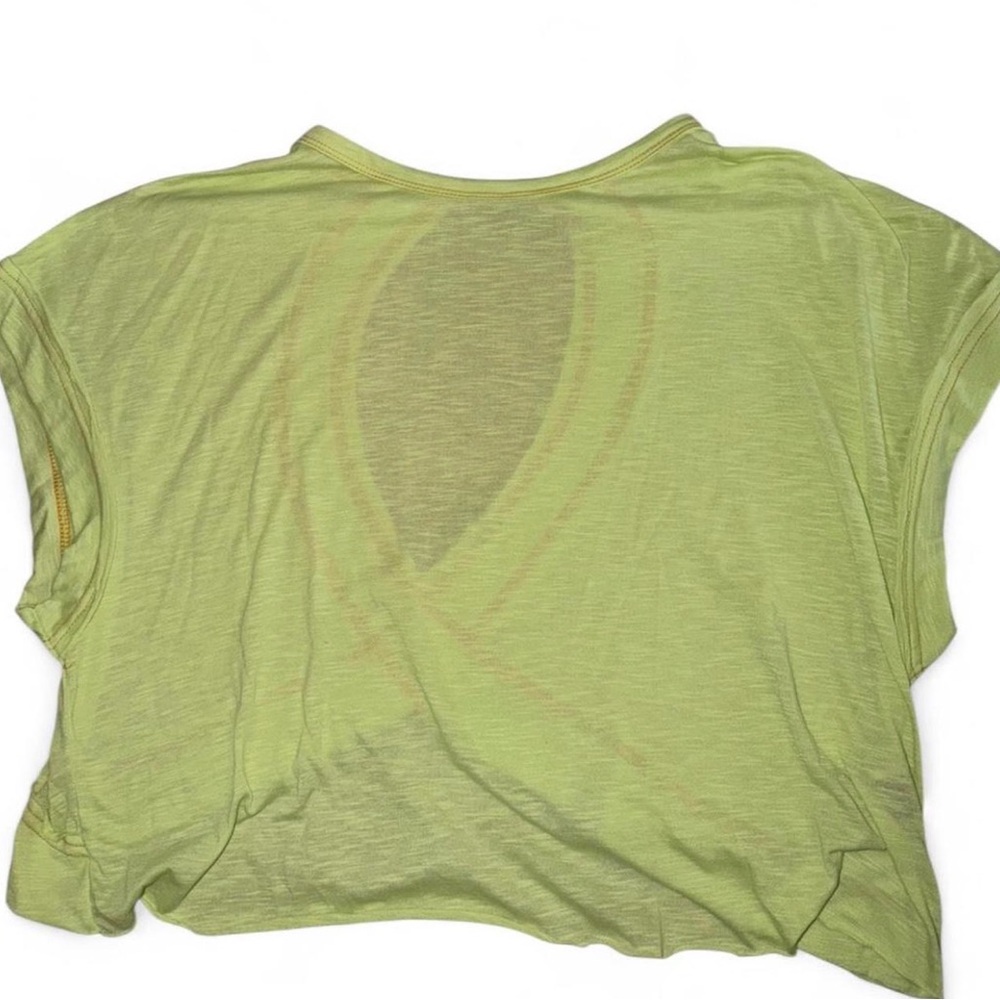 Neon green women's open back criss cross top